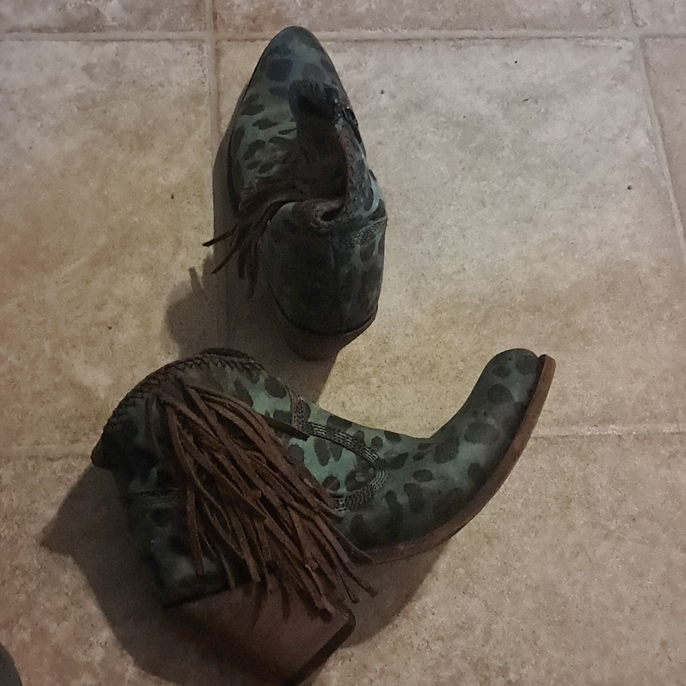 Liberty Black Chita Turquesa Ankle Boot Handmade In Mexico Western Festival Boho - Picture 12 of 16